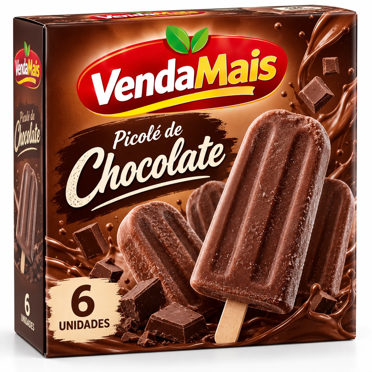 Picolé de Chocolate 6un